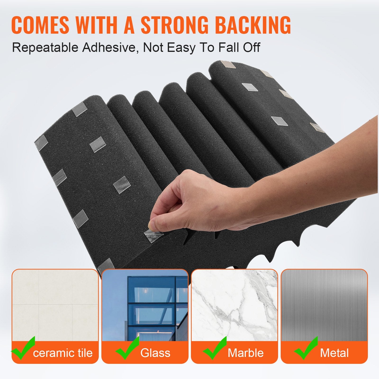 Premium Acoustic Foam Panels - 4-Pack, Black, High-Density Soundproofing, Fire-Resistant, Noise Reduction for Studio Walls & Ceilings, Adhesive Wedge Design