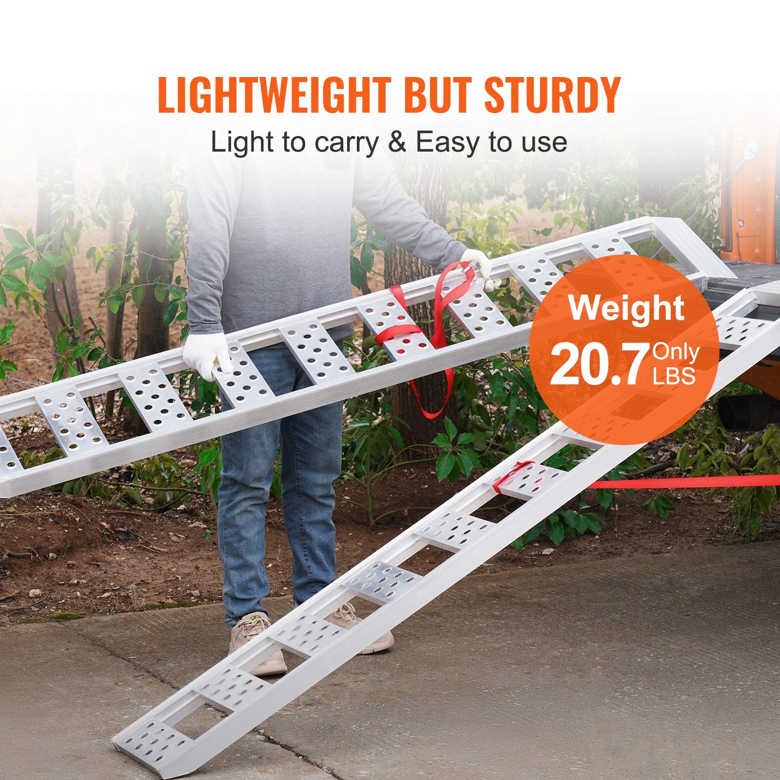 Heavy-Duty Aluminum Loading Ramps, 1250lbs Capacity, Non-Slip Tread with Load Straps for Motorcycles, ATVs, Trucks, Mowers, and More – 78"x12" Portable Ramp Pair for Safe Loading and Unloading
